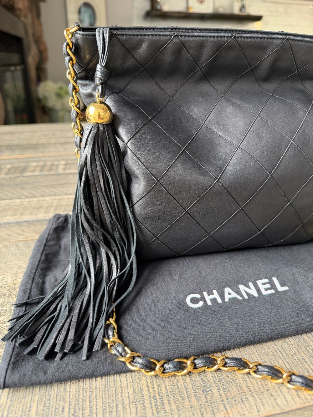Vintage Chanel Quilted Tassel Shoulder Bag - Picture 2 of 16